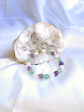 Charger l'image dans la galerie, Bracelet Apaisant Eczéma - Aventurine, Pierre de Lune & Améthyste sur geode