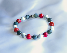 Charger l'image dans la galerie, Bracelet Lâcher-Prise - Jaspe Rouge, Howlite et Agate Indienne