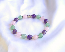 Charger l'image dans la galerie, Bracelet Sommeil - Quartz Rose, Aventurine Verte & Améthyste