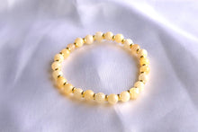 Charger l'image dans la galerie, Bracelet jade jaune 6 mm et séparateurs dorées