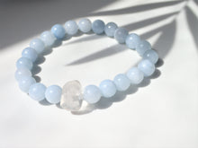 Charger l'image dans la galerie, Bracelet Aigue-Marine et Cristal de Roche - Lithothérapie, Sérénité et Clarté