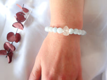 Charger l'image dans la galerie, Bracelet Aigue-Marine et Cristal de Roche - Lithothérapie, Sérénité et Clarté