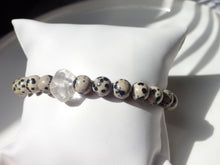 Charger l'image dans la galerie, Bracelet Jaspe Dalmatien et Cristal de Roche - Lithothérapie, Équilibre et Énergie Positive Mademoiselle Moana