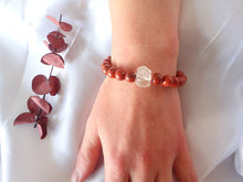 Charger l'image dans la galerie, Bracelet Jaspe Rouge et Cristal de Roche - Lithothérapie, Énergie et Vitalité