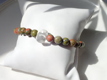 Charger l'image dans la galerie, Bracelet Jaspe Unakite et Cristal de Roche - Lithothérapie, Équilibre et Guérison Mademoiselle Moana