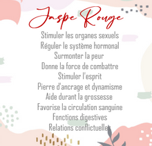 Charger l'image dans la galerie, Vertus Jaspe Rouge ancrage force interieur