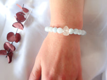 Charger l'image dans la galerie, Bracelet Aigue-Marine et Cristal de Roche - Lithothérapie, Sérénité et Clarté