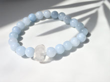 Charger l'image dans la galerie, Bracelet Aigue-Marine et Cristal de Roche - Lithothérapie, Sérénité et Clarté