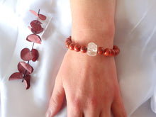 Charger l'image dans la galerie, Bracelet Jaspe Rouge et Cristal de Roche - Lithothérapie, Énergie et Vitalité