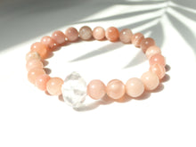 Charger l'image dans la galerie, Bracelet Pierre de Soleil et Cristal de Roche - Lithothérapie, Énergie Positive