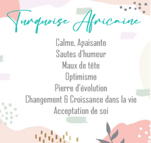 Charger l'image dans la galerie, PENDENTIF TURQUOISE AFRICAINE - Calme/ Equilibre