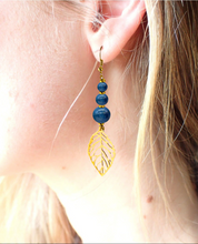 Charger l&#39;image dans la galerie, Boucles d&#39;oreilles Zoé APATITE OR - Relaxation / Communication
