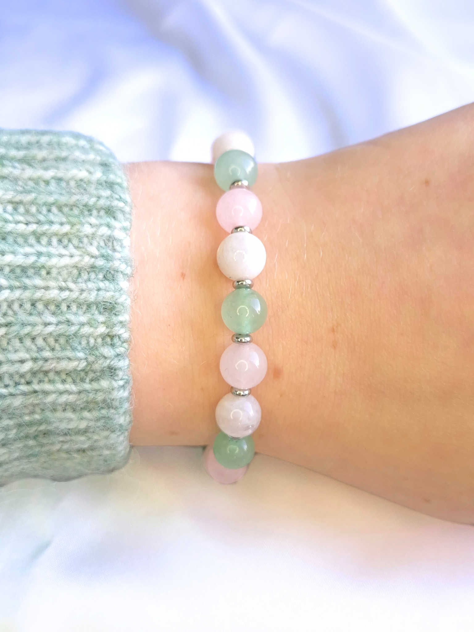 Bracelet De Perles Fait Main - Aventurine, Labradorite, Apatite, Quartz Rose - Sur Mesure