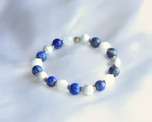 Charger l&#39;image dans la galerie, Bracelet Anti-Stress - Lapis Lazuli, Howlite et Pierre de Lune
