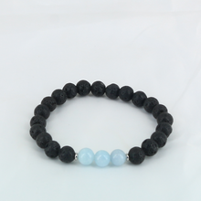 Charger l&#39;image dans la galerie, Bracelet Homme en Pierre de Lave et Aigue Marine – Bijou Énergétique et Élégant
