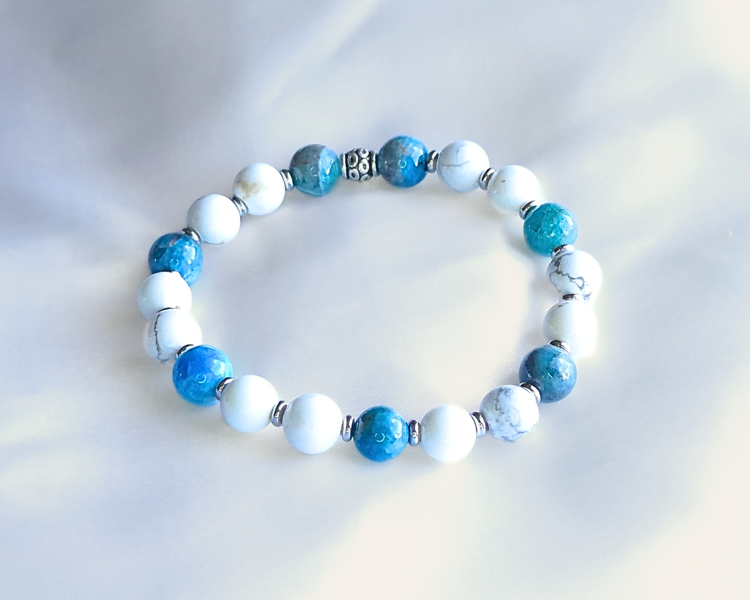 Bracelet Perles Naturelles Apatite Et Amazonite 10mm Qualité EXTRA - Lithothérapie Et Chakras