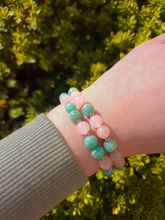Charger l&#39;image dans la galerie, Bracelets d’Amitié Duo Océan de Liens – Quartz Rose &amp; Amazonite | Harmonie &amp; Connexion
