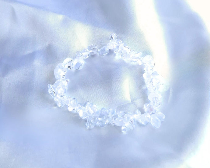 Bracelet baroque en Cristal de Roche – Pierres naturelles pour la clarté mentale, l’équilibre énergétique et l’amplification des intentions