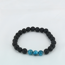 Charger l'image dans la galerie, Bracelet Homme en Pierre de Lave et Apatite – Bijou Énergétique et Élégant
