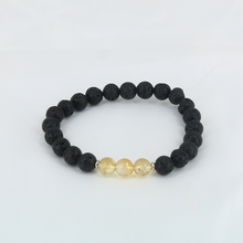 Charger l'image dans la galerie, Bracelet Homme en Pierre de Lave et Citrine – Bijou Énergétique et Élégant
