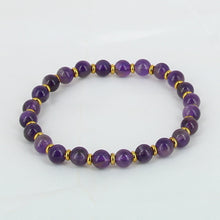 Charger l&#39;image dans la galerie, bracelet amethyste separateurs dores
