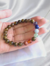 Charger et lire la vidéo dans la visionneuse de la Galerie, Bracelet Harmonie Sacrée – 7 Chakras &amp; Œil de Tigre | Protection, Confiance &amp; Pouvoir Intérieur
