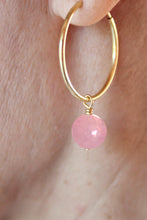 Charger l&#39;image dans la galerie, Boucles d&#39;oreilles Chloé QUARTZ ROSE - Amour / Sérénité
