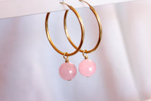 Charger l&#39;image dans la galerie, Boucles d&#39;oreilles Chloé QUARTZ ROSE - Amour / Sérénité
