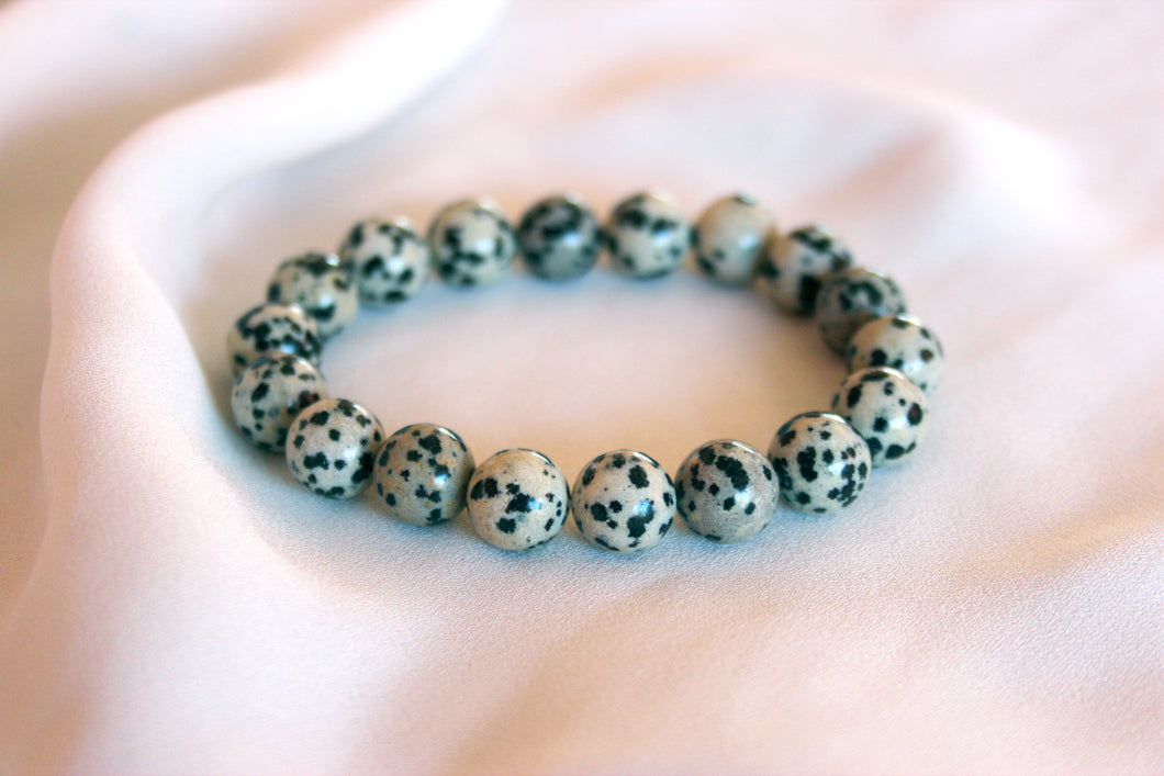 BRACELET JASPE DALMATIEN - Protection / Bonheur

