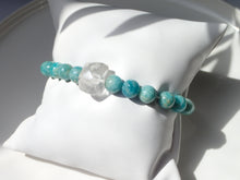 Charger l&#39;image dans la galerie, Bracelet Amazonite et Cristal de Roche - Lithothérapie, Apaisement et Harmonie Mademoiselle Moana
