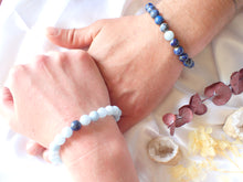 Charger l&#39;image dans la galerie, Bracelet Duo Communication en Aigue-Marine et Lapis-Lazuli pour Couples
