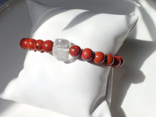 Charger l&#39;image dans la galerie, Bracelet Jaspe Rouge et Cristal de Roche - Lithothérapie, Énergie et Vitalité Mademoiselle Moana
