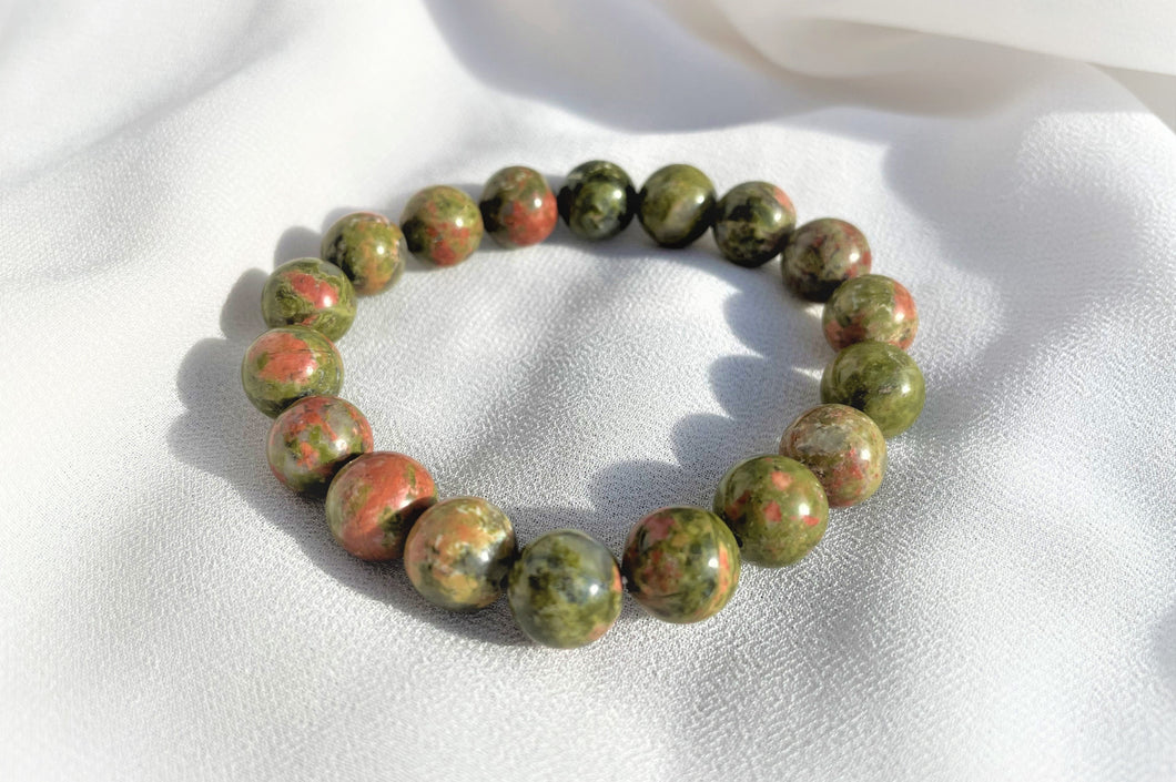 Bracelet Jaspe Unakite – Équilibre Harmonie Émotionnelle