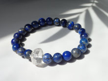 Charger l&#39;image dans la galerie, Bracelet Lapis-Lazuli et Cristal de Roche - Lithothérapie, Sagesse et Clarté
