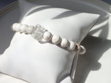 Charger l&#39;image dans la galerie, Bracelet Magnésite et Cristal de Roche - Lithothérapie, Apaisement et Harmonie Mademoiselle Moana
