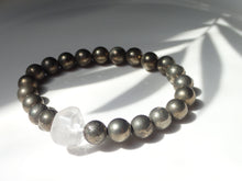 Charger l&#39;image dans la galerie, Bracelet Pyrite et Cristal de Roche - Lithothérapie, Prospérité et Énergies Positives
