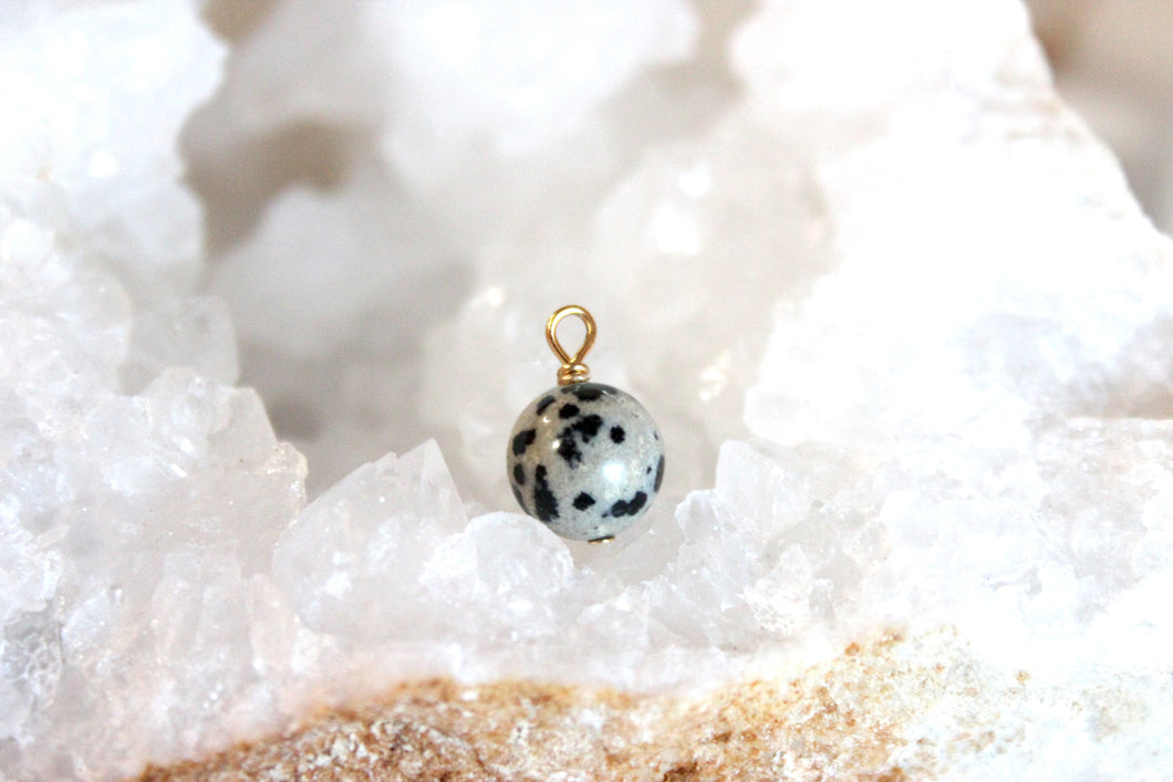 PENDENTIF JASPE DALMATIEN - Protection / Bonheur