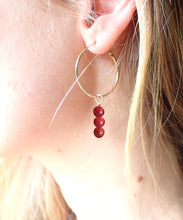 Charger l&#39;image dans la galerie, Boucles d&#39;oreilles Léa - Jaspe Rouge
