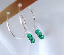 Charger l&#39;image dans la galerie, Boucles d&#39;oreilles Léa - Malachite
