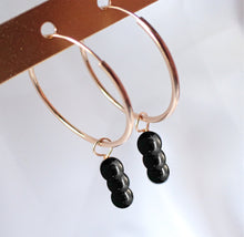 Charger l&#39;image dans la galerie, Boucles d&#39;oreilles Léa - Obsidienne
