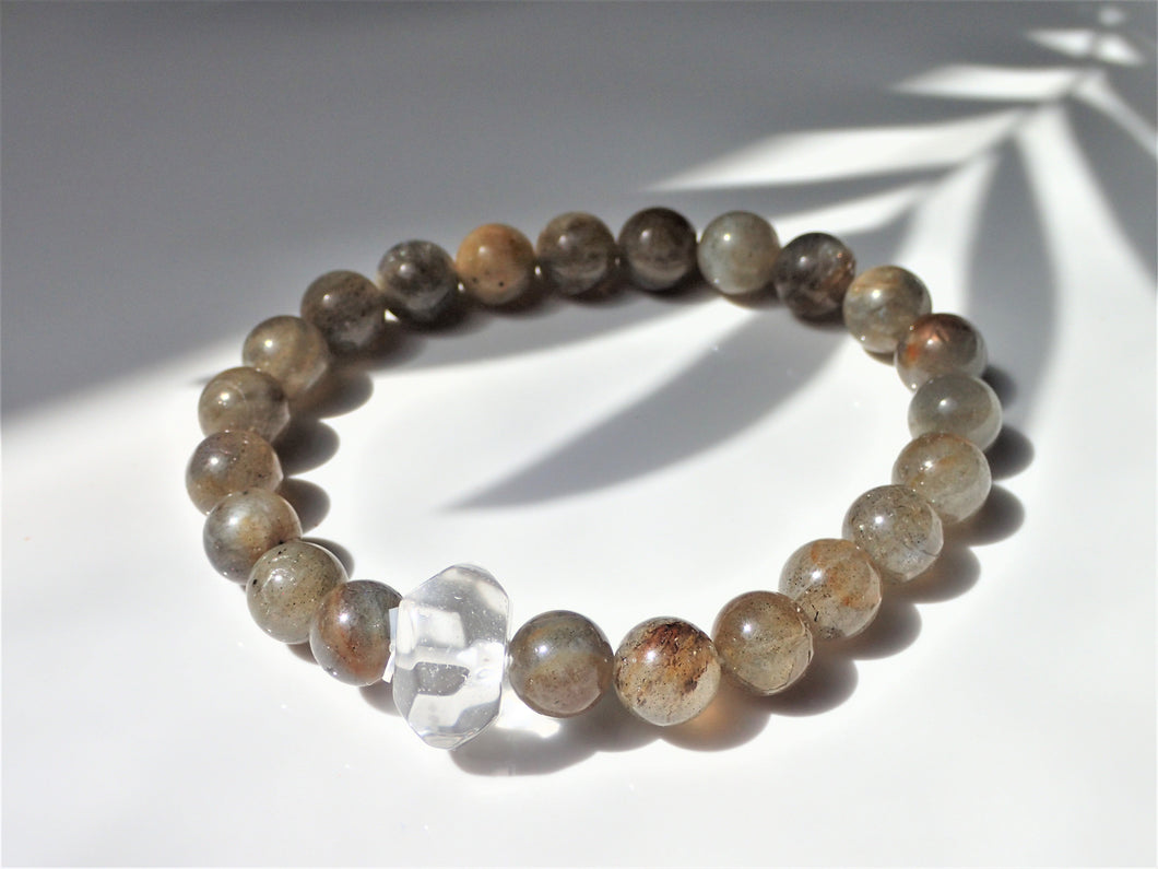 BRACELET QUARTZ & LABRADORITE - Protection / Réconfort