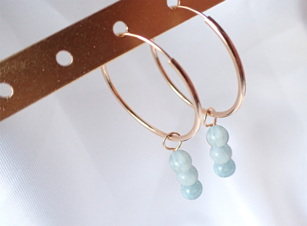 Boucles d'oreilles Léa - Aigue Marine