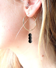 Charger l&#39;image dans la galerie, Boucles d&#39;oreilles Léa - Obsidienne
