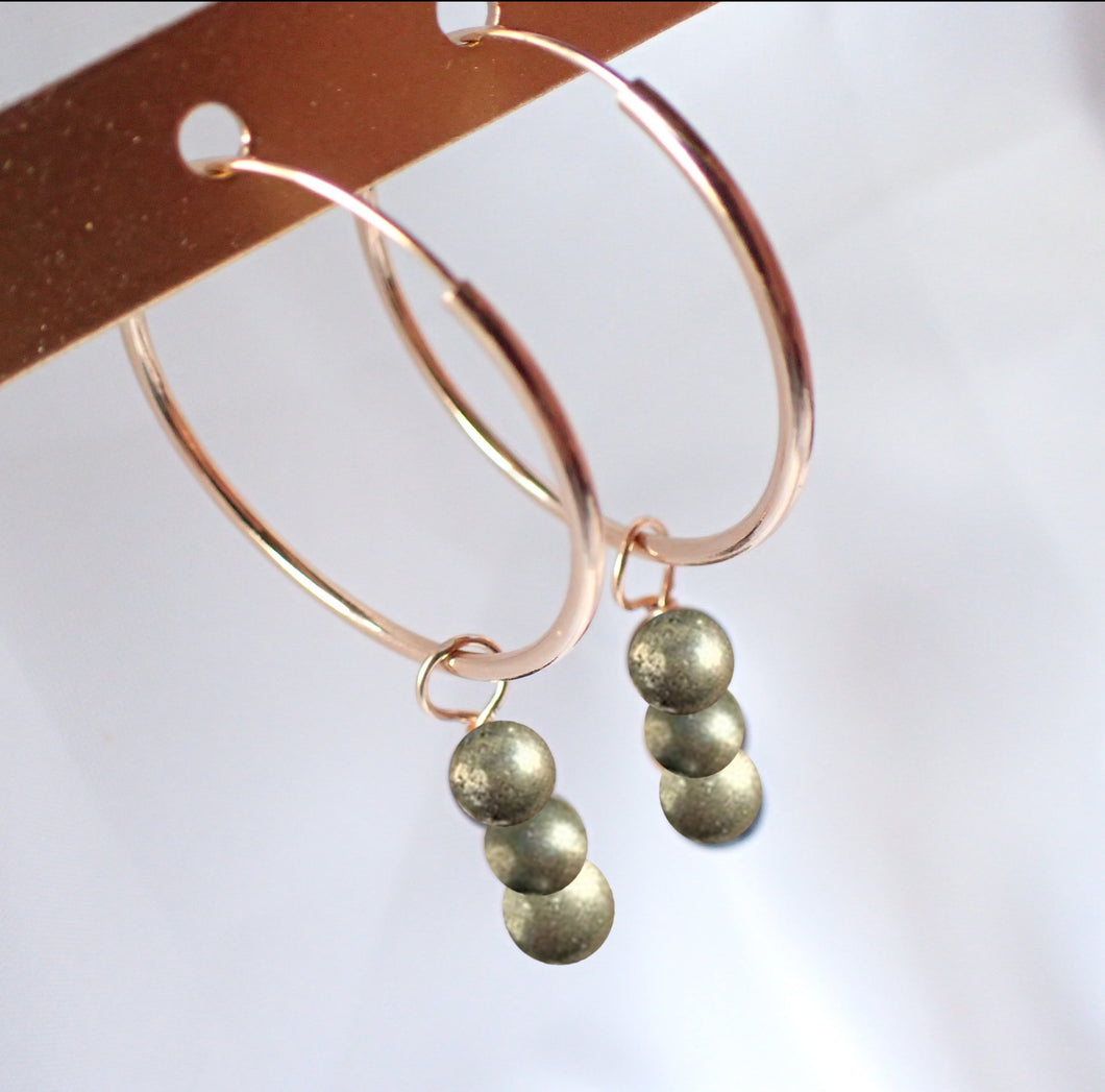 Boucles d'oreilles Léa - Pyrite