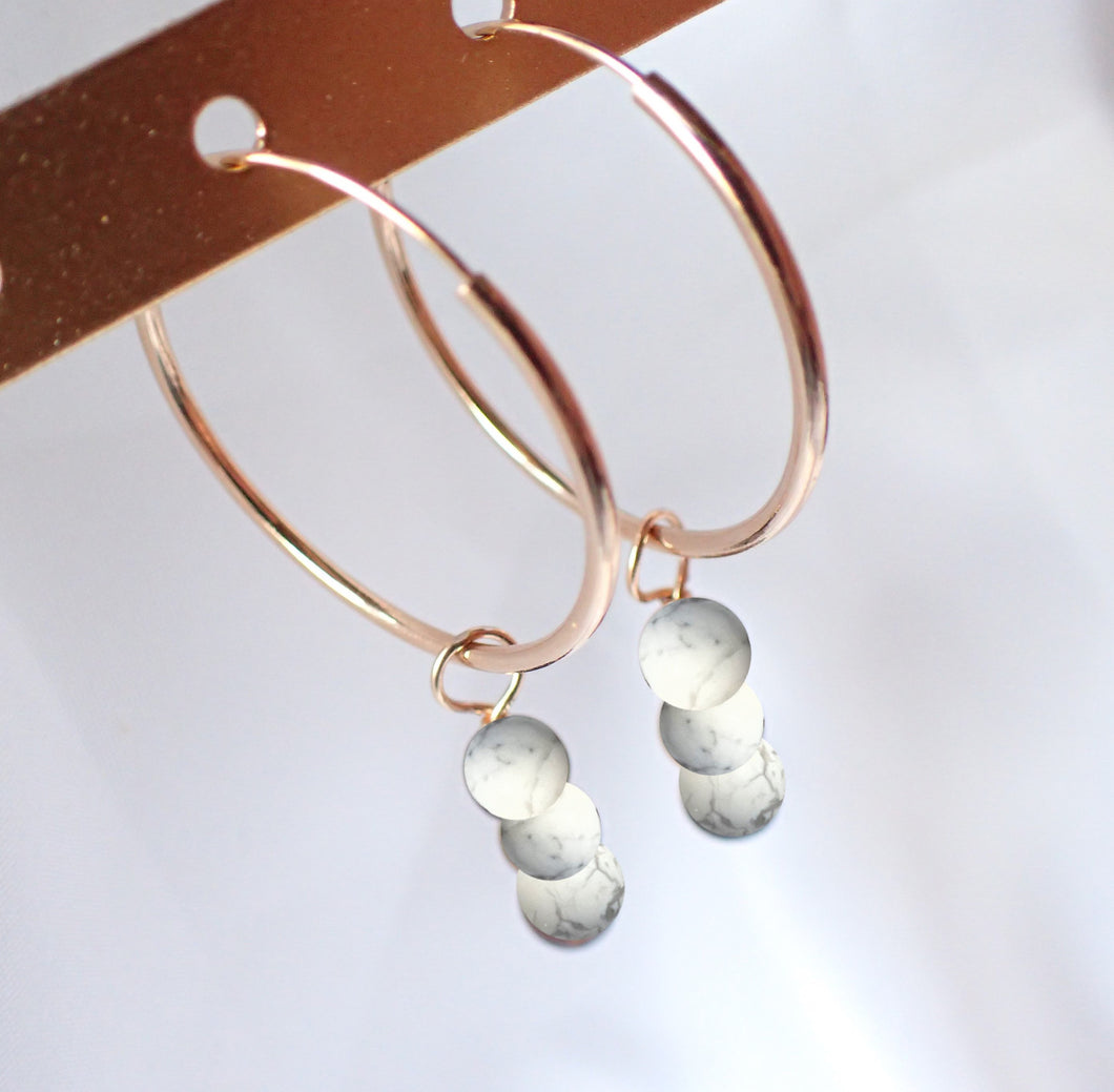 Boucles d'oreilles Léa - Howlite