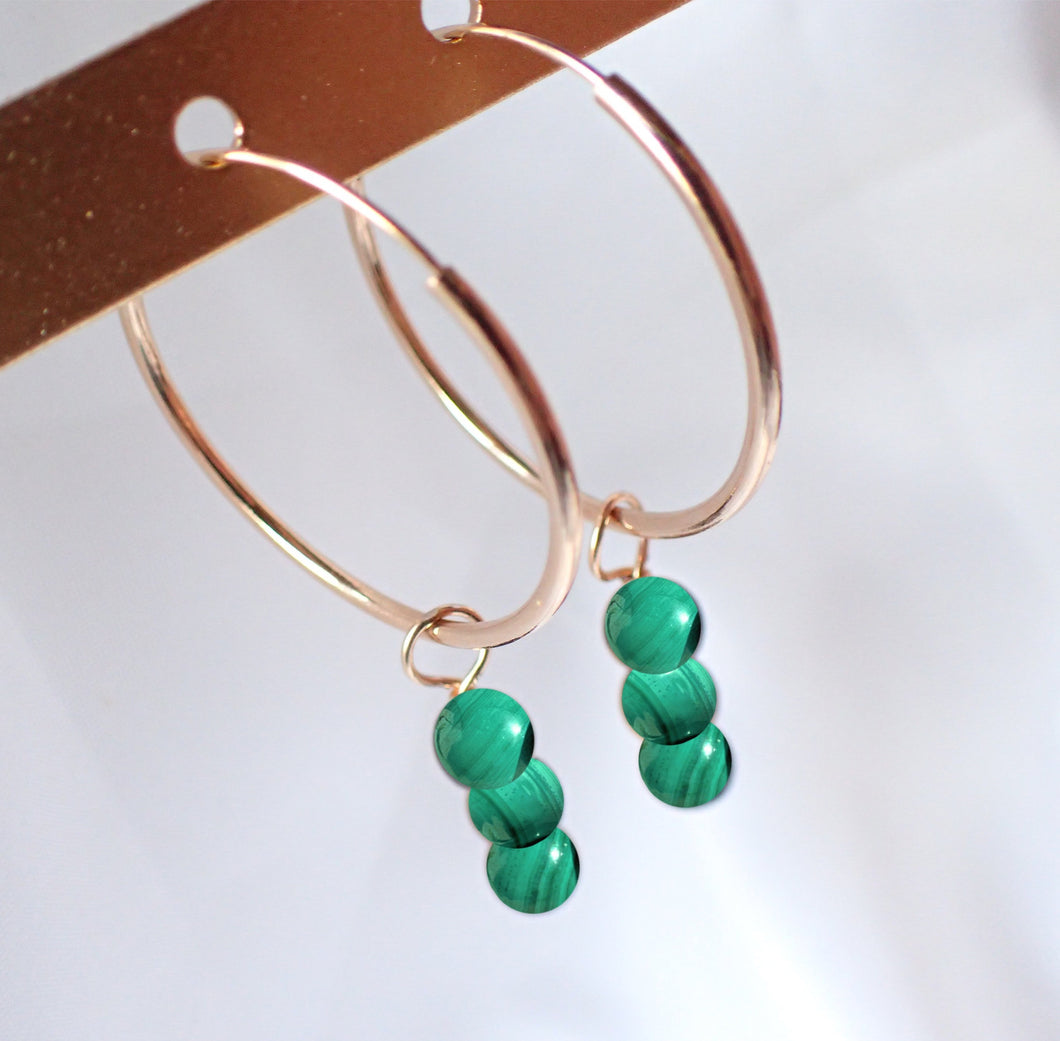 Boucles d'oreilles Léa - Malachite