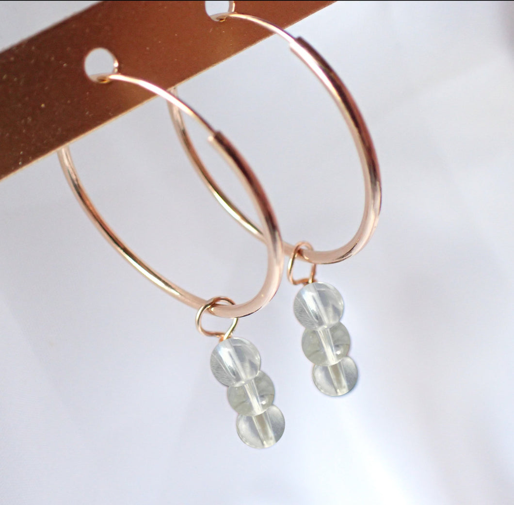 Boucles d'oreilles Léa - Cristal de roche