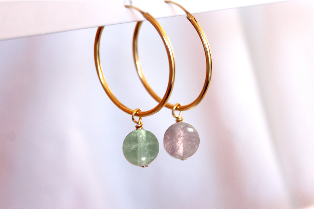 Boucles d'oreilles Chloé FLUORITE - Clarté / Stabilité