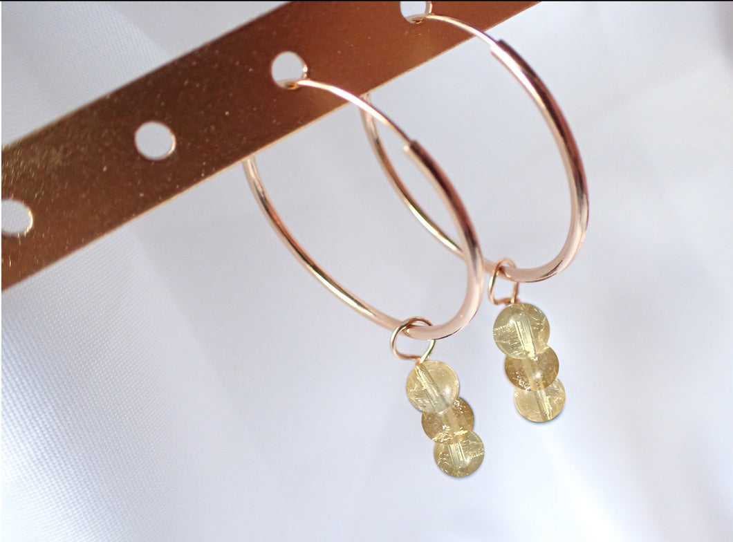 Boucles d'oreilles Léa - Citrine