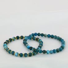 Charger l'image dans la galerie, Bracelet Apatite Inspiration Expression de Soi en 6mm avec separateur
